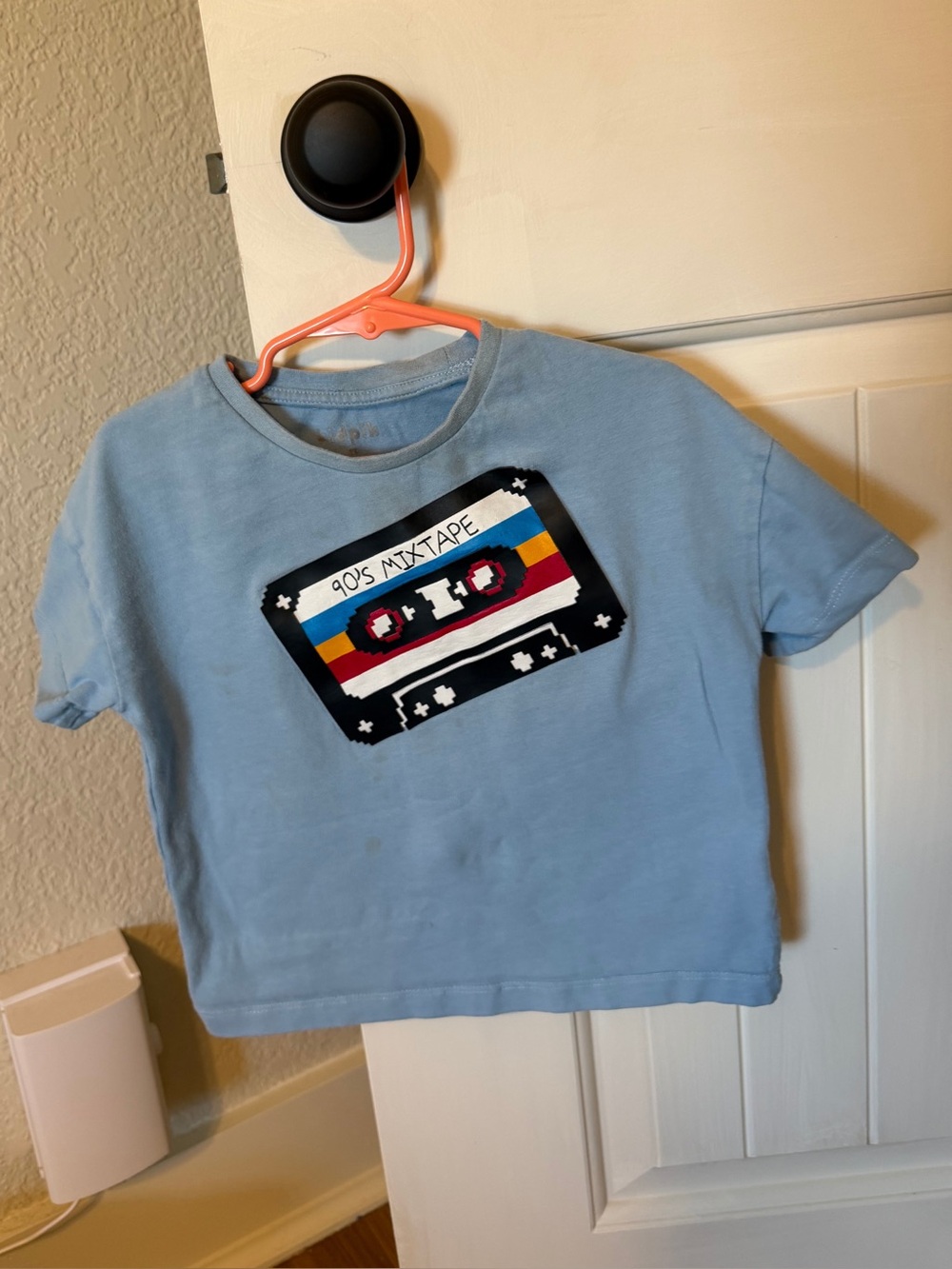 kidpik 90's Mixtape Cassette Tape Graphic SS Tee Powder Blue 3T